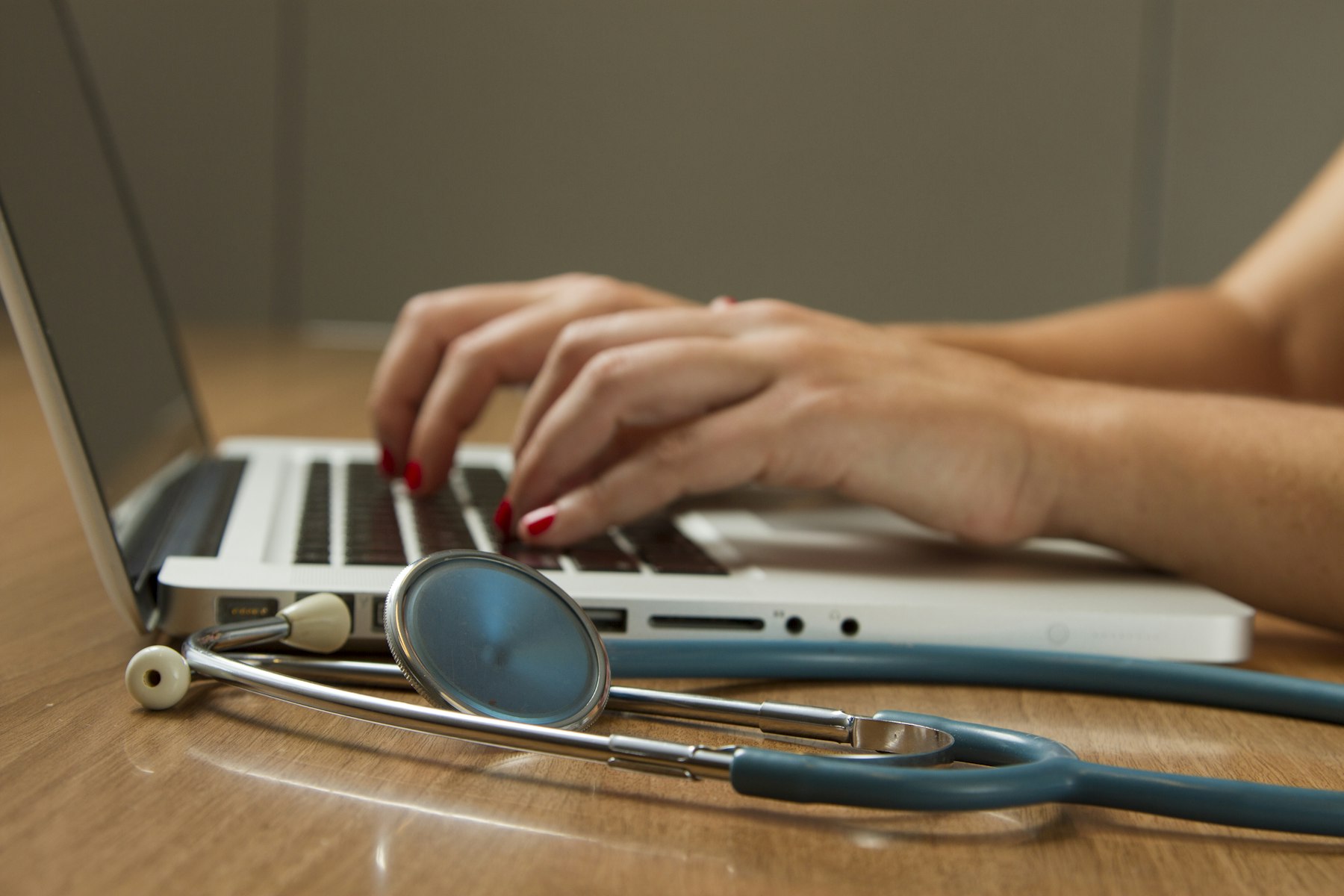 Doctor reviewing medical information